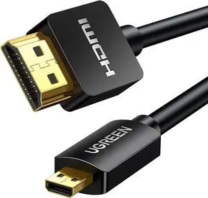 UGREEN Micro HDMI to HDMI Cable Adapter 4K 60Hz Ethernet Audio Return Channel Compatible with GoPro Hero 7/6 Raspberry Pi 5 Retroid Pocket 3+/3 Yoga 3 B500 Camera Video Capture Card 3FT