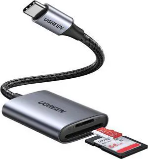 UGREEN USB C SD Card Reader, 2-in-1 Micro SD Memory Card Reader for TF SD Micro SD SDXC SDHC, USB SD Card Reader Type C Compatible with iPhone 16 15, Samsung Galaxy, MacBook, iPad, Trail Game Camera