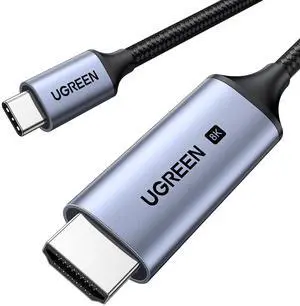 UGREEN HDMI 2.1 Cable 8K@60Hz 4K@240Hz USB C to HDMI Cable Thunderbolt 4/3 Type C to HDMI 48Gbps HDR HDCP2.3 Compatible for MacBook Pro Air iPad, Mac mini, iPhone 16 Pro Max, Galaxy S25, Pixel 9, XPS