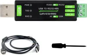 Waveshare USB to RS232/485 Serial Converter, Onboard Original FT232RNL Chip, Features More Stable Transmission, Suitable for Multiple Devices, Compatible with Mac/Linux/Android/Win11/10/8.1/8/7, etc