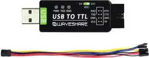 waveshare Industrial USB to TTL Converter with Original FT232RNL Onboard and Multi Protection Circuits Support Multi Systems Support Win7/8/8.1/10/11, Mac, Linux, Android, Wince