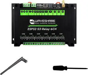 Waveshare Industrial 6-Channel ESP32-S3 WiFi Relay Module, Supports WiFi/Bluetooth/RS485 Control, Onboard RS485 / Pico HAT Interfaces, with Multiple Isolation Protection Circuits