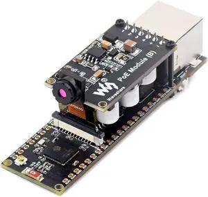 Waveshare ESP32-S3 ETH Development Board Microcontroller, 10/100Mbps RJ45 Ethernet Port, W-F & BT Support, 240MHz Dual Core Processor, Onboard Type-C Port and TF Card Slot, OV2640 Camera+PoE Module