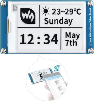 waveshare 2.7inch Passive-Powered E-Paper Module, Novel Passive NFC Technology, No Battery Required, No More Battery Life Trouble, Black and White Display Colors