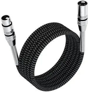 FIBBR XLR Cables 3ft/1M, Microphone Cable Nylon Braided XLR Male to Female Heavy Duty Balanced Microphone Cord Compatible with Preamps/Speaker Systems and More