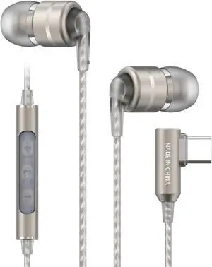 SoundMAGIC E80D Digital USB C Headphones - Type C Wired Earbuds with Microphone HiFi Stereo Earphones Powerful Bass Noise Isolating Compatible with Android Device, Gunmetal