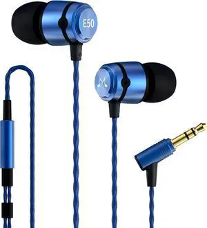 SoundMAGIC E50 Wired Earbuds No Microphone in Ear Monitor HiFi Earphones Noise Isolating Headphones Comfortable Fit Gunmetal Blue