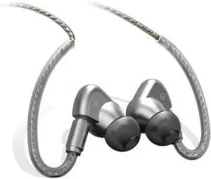 SoundMAGIC E90C Wired Earbuds with Microphone - Coaxial Dual Driver in Ear Monitor Earphones HiFi Stereo Over-Ear Hooks IEM Headphones with Detachable Cable for Musician