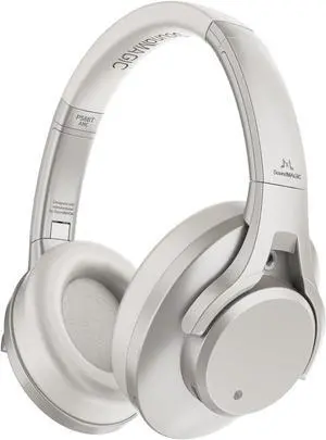 SoundMAGIC P58BT ANC - Over Ear Hybrid Active Noise Cancelling Bluetooth Headphones - Silver