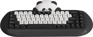 YUNZII C68 Panda Wireless Mechanical Gaming Keyboard, 68 Keys Cute Layout with PBT Keycaps,RGB Backlit, Hot Swappable,Creamy Switches,BT5.0/2.4G/Wired for Win/Mac(Black,Panda Switch)