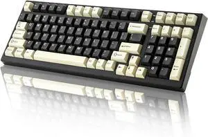 YUNZII YZ98 Gasket Mechanical Keyboard,99 Key Hot Swappable BT5.0/2.4G/USB-C Wireless NKRO 98% 1800 Layout with RGB LED Backlit for Linux/Win/Mac(Milk Switch, Black)