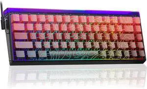 AULA Hero 68 HE 60% Gaming Keyboard Wired, Hall Effect Magnetic Switch Keyboard with 8K Hz Polling Rate, Side Printed PBT Keycaps, RGB Neon Light Box, Customizable Web Software for PC/Mac Black&Red