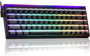 AULA Hero 68 HE 60% Gaming Keyboard Wired, Hall Effect Magnetic Switch Keyboard with 8K Hz Polling Rate, Side Printed PBT Keycaps, RGB Backlit Light Box, Customizable Web Software for PC/Mac  Black