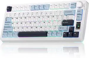 AULA S75 PRO Wireless Mechanical Keyboard with Screen&Knob, 75% Hot Swappable Gaming Keyboard with Pre-lubed Switches, RGB Backlit, PBT Keycaps Creamy Sounding Pc Gaming Keyboards