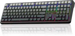 AULA F108 Wireless Mechanical Keyboard, Full Size Gaming Keyboard with Number Pad, Side Printed PBT Keycaps, Pre-lubed Switches, RGB Backlit, Hot Swappable Creamy Sounding Computer Keyboards, 108 keys
