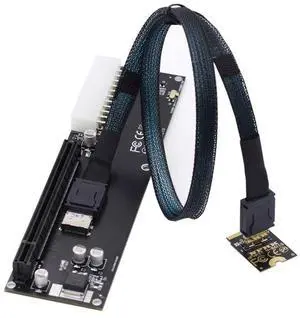 Oculink SFF-8612 to PCI-E 3.0/4.0 M.2 M-Key to SFF-8611 Host Adapter for eGPU/GPD Win Max2 External Graphics Card & SSD