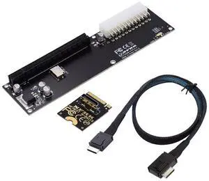 Oculink SFF-8612 to PCI-E 3.0/4.0 M.2 M-Key to PCIe 3.0/4.0 X16 Adapter for eGPU/GPD Win Max2 External Graphics Card & SSD