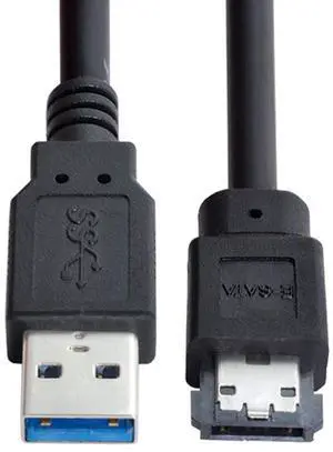 USB 3.0 to eSATA Cable for HDD/SSD/ODD 3.28FT/1.0M (One Way Transmission The USB Port Must be Connected to The Host)