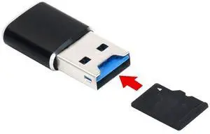 USB 2.0 to Micro SD T-Flash TF M2 Card Reader for Mobile Phone and Tablet Black Mini Size