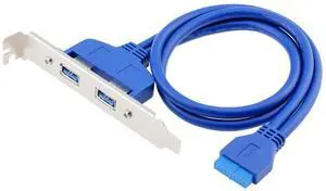 Internal 2Pin USB 3.0 Female Mount Panel to Motherboard 20pin Cable with PCI Bracket