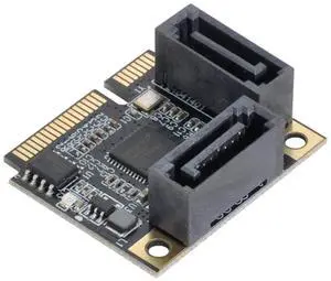 Mini PCIE to 2 SATA 3.0 Extension Card Adapter for Motherboard SATA Hard Drive Port Extension