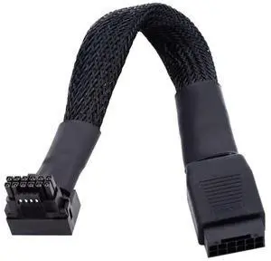 ATX3.0 PCI-E 5.0 12VHPWR Power Modular Cable Male to Female 90 Degree UP Angled Extension Cable