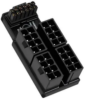 ATX 8Pin 4 Port to 12VHPWR ATX3.0 PCI-E 5.0 16Pin Power Modular Adapter 90 Degree UP Angled