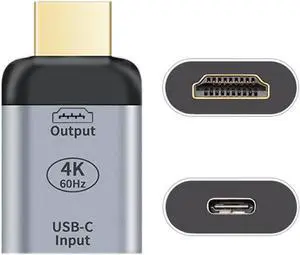 USB C to HDMI Converter USB C Source to HDMI Sink HDTV Adapter (The HDMI Must be Connected to The Monitor, not The Host.You Need to use The 10Gbps USB C to C Cable,Other Cable not Work)