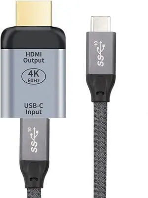 USB C to HDMI Converter USB 3.1 Type C Female Source to HDMI Sink HDTV Adapter 4K 60hz 1080P with 10Gbps 100W PD Fast Charge 5A Cable for Tablet Phone Laptop