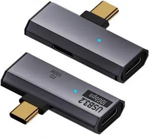 2 in 1 USB C to Headphone Adapter with 100W Charging Port, USB C 1 Male to 2 Female Fast Charging Data Transfer OTG Converter Adapter