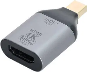Mini DP DisplayPort Source Input Male to HDMI Sink Output Female Displays 4K@60hz Ultra HD Converter Adapter for Laptop Mac