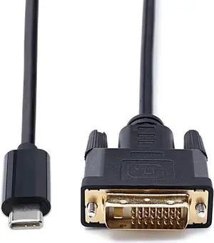 USB C to DVI Cable, (DP Alt Mode) USB 3.1 Type-C Thunderbolt 3 to DVI(24+1) Adapter Converter,Compatible with MacBook Pro,ChromeBook Pixel,Samsung S8,iPad Pro 2018 - 1920x1080p -6FT