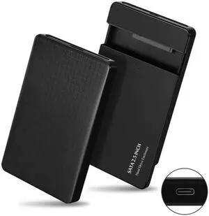 USB-C Type-C to 2.5 Inch SATA SSD HDD External Hard Disk Enclosure for Laptop & PC UC-079-BK
