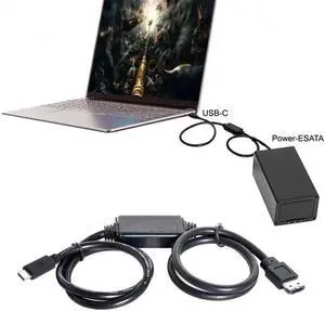 USB-C Type-C to Power Over eSATA DC5V Adapter USB3.0 to HDD/SSD/ODD eSATAp Converter USB-C Type-C to Power Over eSATA DC5V Adapter USB3.0 to HDD/SSD/ODD eSATAp Converter