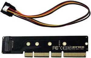 NGFF M.2 M-key NVME AHCI SSD to PCI-E 3.0 16X 8X 4X Power Adapter Low Profile Height 3cm for 110mm 80mm SSD 1U Server