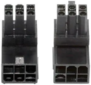 2pcs/lot ATX 6Pin Male to Female 90 Degree Up Down Angled Power Header Adapter for GPU Graphics Card