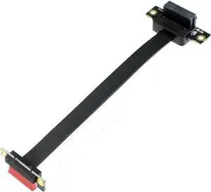 PCI-E X1 PCI Express 1X Riser Extension Ribbon Cable Gold-Plated Connector Dual Vertical 90 Right Angle Foldable High Speed PCI Express 1X Expander for 1U 2U ATX Extender (20cm R11SL)