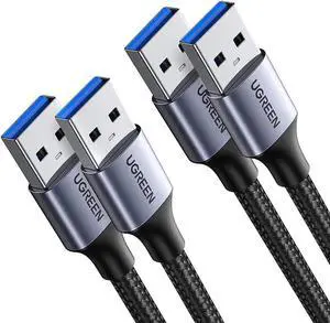 USB A to USB A, Male to Male, 2 Pack USB to USB 3.0 Cable Compatible with External Hard Drive, Laptop Cooler, DVD Player, TV, USB 3.0 Hub, Monitor, Camera, Set Up Box, and More(6 FT +6 FT)