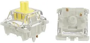 GATERON KS-9 2.0 Silent Yellow Keyboard Switches, RGB LED Pre Lubed 5 Pins Linear Key Switches for MX Mechanical Keyboard(10PCS)