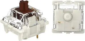 GATERON G Brown Pro Keyboard Switches, RGB LED Tactile Pre Lubed Compatible for MX Mechanical Keyboard SMD LED Plug in LED 3 Pin 55gf Key Switches(Brown, 35PCS)