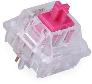 GATERON Aliaz Silent Pink Keyboard Switches, Tactile RGB LED 5 Pin 60gf Black-Plated Spring Key Switches for MX Mechanical Keyboard (10PCS)