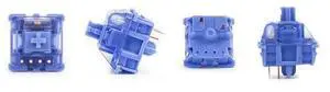 GATERON CJ Keyboard Switches, China Joy Light Dark Blue Purple Custom 5 Pin Through-Hole LED Linear Key Switches (35 PCS) (Light Blue Purple)