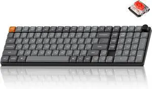Keychron K17 Max 96% Layout QMK/Launcher Ultra-Slim Wireless/Type-C Wired Mechanical Keyboard with RGB Backlit Hot-Swappable, Low-Profile Gateron Mechanical Red Switch Compatible with Mac Windows