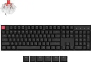 Keychron K10 Version 2, QMK Wireless Mechanical Gaming Keyboard, Full Size Hot-swappable Super Red Switch, RGB Bluetooth/USB-C Wired Professional Office Keyboard for Mac/Windows