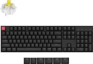 Keychron K10 Version 2, QMK Wireless Mechanical Gaming Keyboard, Full Size Hot-swappable Super Banana Switch, RGB Bluetooth/USB-C Wired Professional Office Keyboard for Mac/Windows