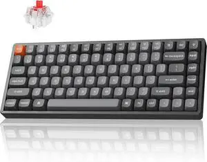 Keychron K2 Max QMK/VIA 2.4 GHz & Bluetooth Wireless Custom Mechanical Keyboard for Mac/Windows/Linux, 75% Layout Keyboard RGB Backlight with Aluminum Red Switch - Black