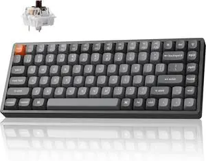 Keychron K2 Max QMK/VIA 2.4 GHz & Bluetooth Wireless Custom Mechanical Keyboard for Mac/Windows/Linux, 75% Layout Keyboard RGB Backlight with Aluminum Brown Switch - Black