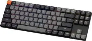 Keychron K1 Version 6 QMK Low Profile Mechanical Keyboard TKL, Bluetooth 5.2 Wireless/Wired Connection Programmable Keys, RGB Backlit with Shine-Through Keycaps for Mac Windows Linux Red Switch