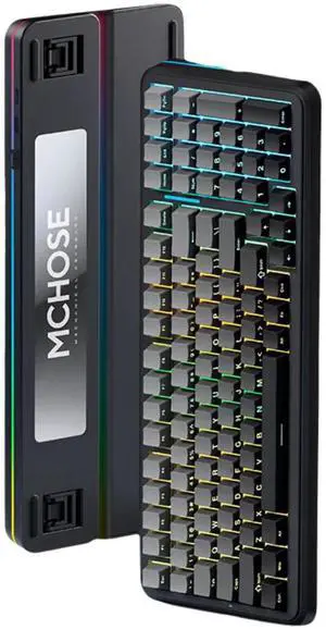 MCHOSE K99 V2 Wireless Gaming Keyboard, Gasket Mechanical Keyboard, BT5.0/USB-C/2.4GHz Wireless keyboard, with 6-Layer Padding, 8000mAh Battery, Hot Swappable, NKRO for Win/Mac/Linux, Black