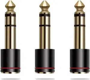 6.35mm Male to 3.5mm Female Audio Adapter,Gold Plated 1/4 plug to 1/8 inch Jack Stereo AUX Adaptor Converter for CD Players,Multimedia Speakers,Amplifier and Home Stereo - 3Pack